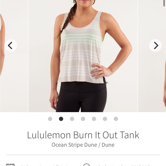 Lululemon Burn It Out Striped Beige and White Tank Top - Picture 5 of 8